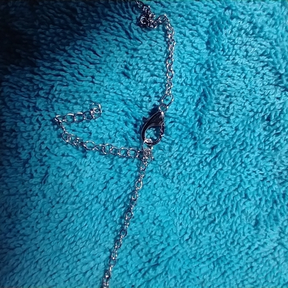 Silvertone colorful rhinestone unicorn chain necklace - Picture 2 of 6